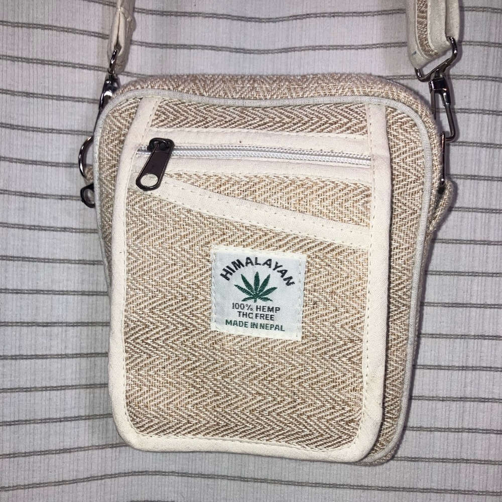 Himalayan Hemp Mini Crossbody Bag in Natural Beige